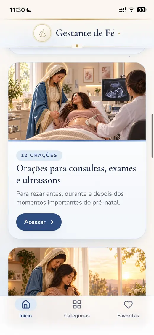 Tela 4 do aplicativo Gestante de Fé