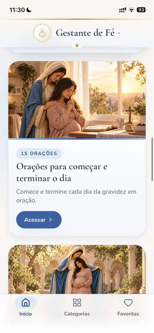 Tela 5 do aplicativo Gestante de Fé