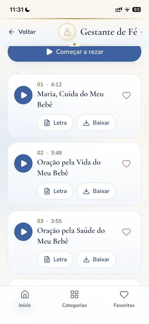 Tela 11 do aplicativo Gestante de Fé
