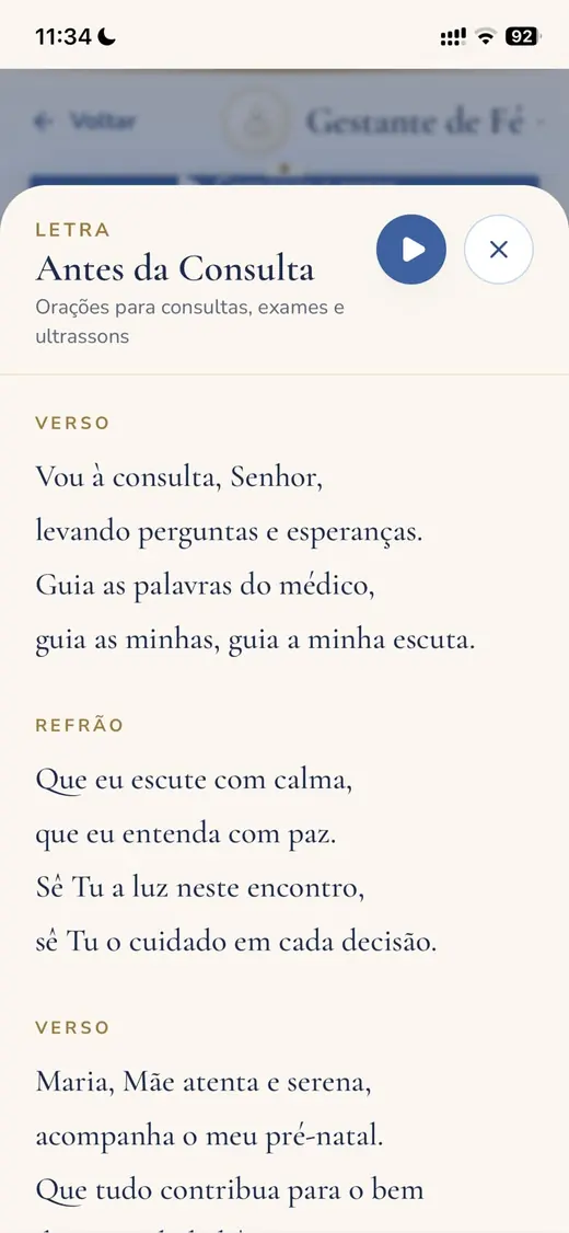 Tela 18 do aplicativo Gestante de Fé